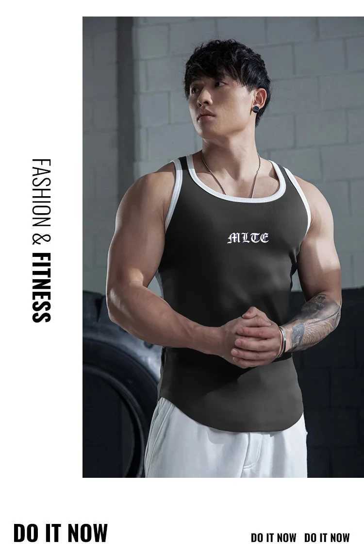 Mens Sleeveless Tight-fitting Leggings Top Sleeveless Top Fitness Dry Speed Running Short Sleeve Muscle Exercise SummerT250318