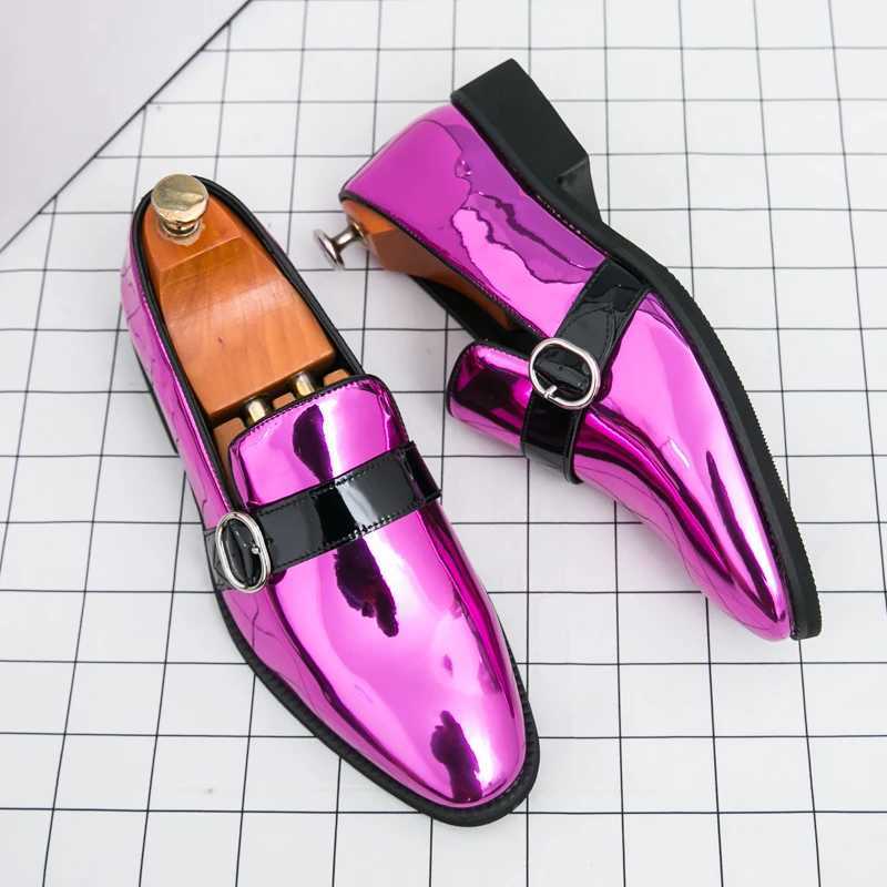 Womens Purple Mens Formal Shoes Plus Size 48 Designer Bright Patent Leather Shoes for Men Party Dress Wedding Shoes Man OxfordXJ250319