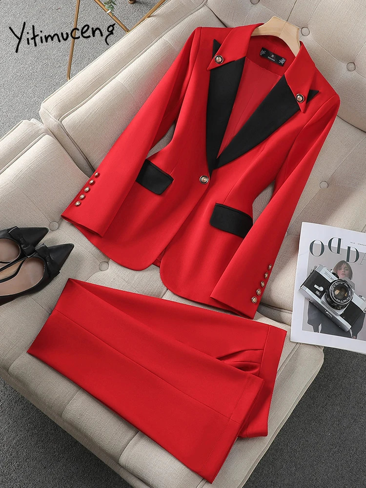 Yitimuceng Womens Set SpringSummer 2025 Style Professional Formal Clothing Lightweight High End Touch Two Piece Pants 250319