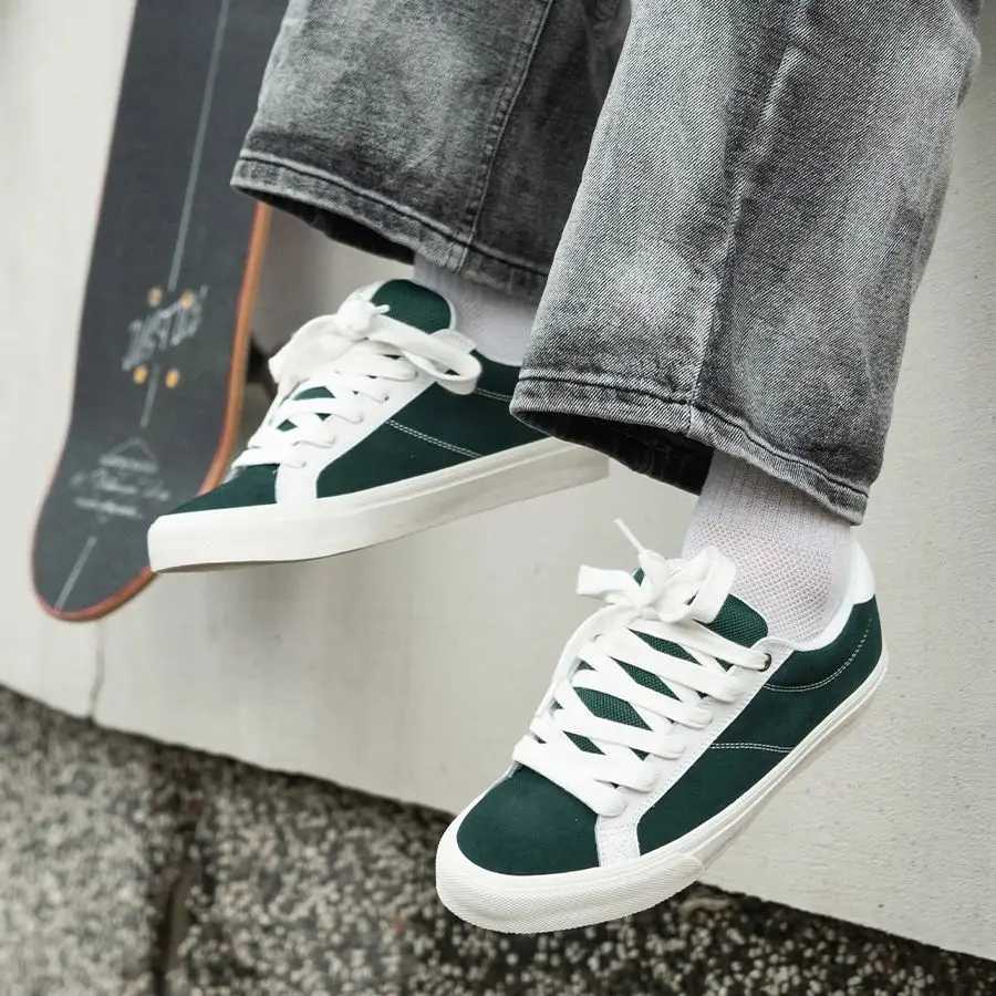 Joiints Green Puffy Tgue Skating Shoes Vcani Casual Shoes Short and Fat Sports Shoes Breathable Lace Upper Non slip Outsole Y250318