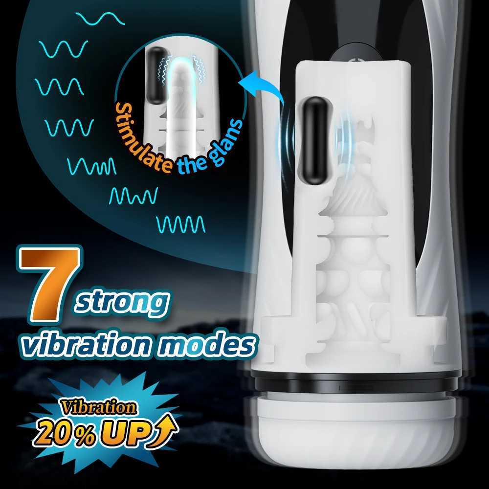Automatic retractable male masturbation cup oral stimulation sucking vibration masturbation massage cat adult sex toyXJ250319