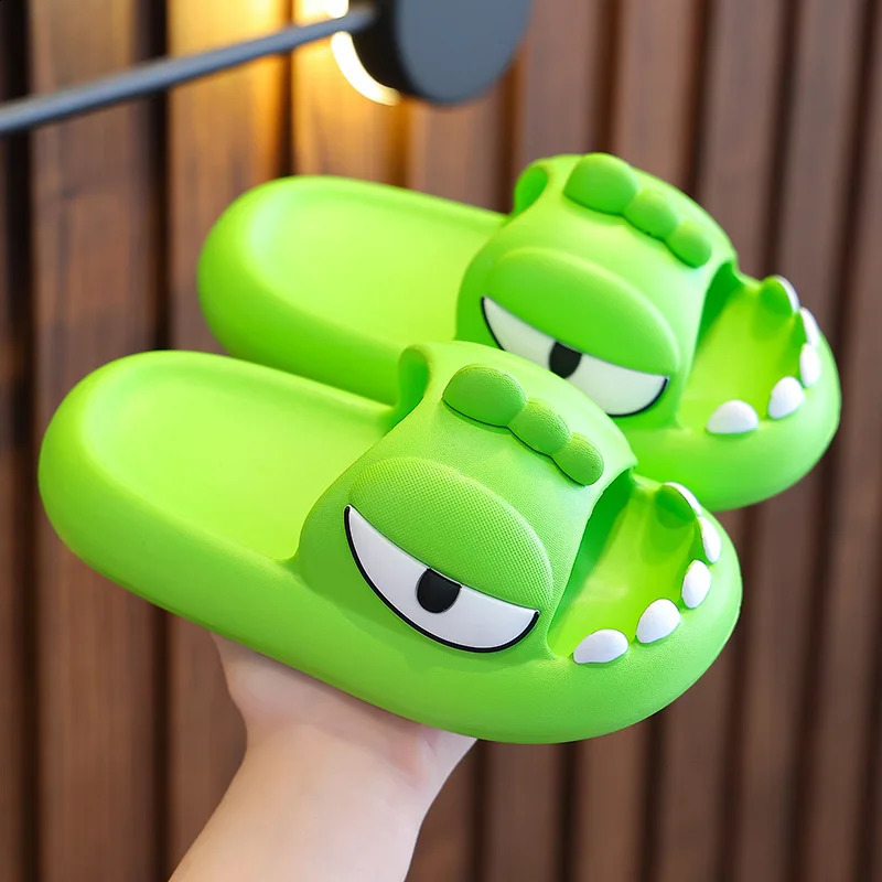 Evshine Summer Childrens Slippers Indoor Cartoon Dinosaur Sandals Neutral Non slip EVA Sandals Home Bathroom Shower Sandals 250318