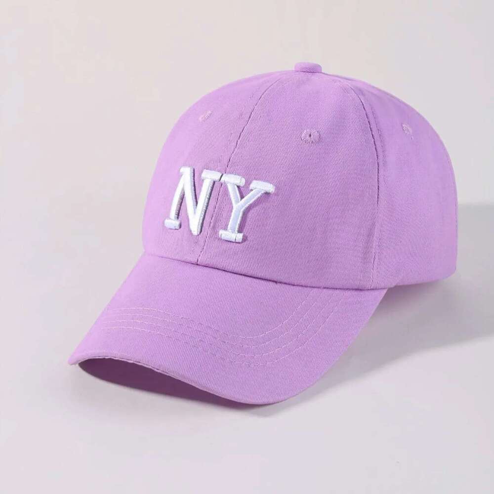Simple NY Embroidered Baseball Cap Trendy Solid Color Unisex Dad Hat Lightweight Adjustable Sun Hats For Women Men