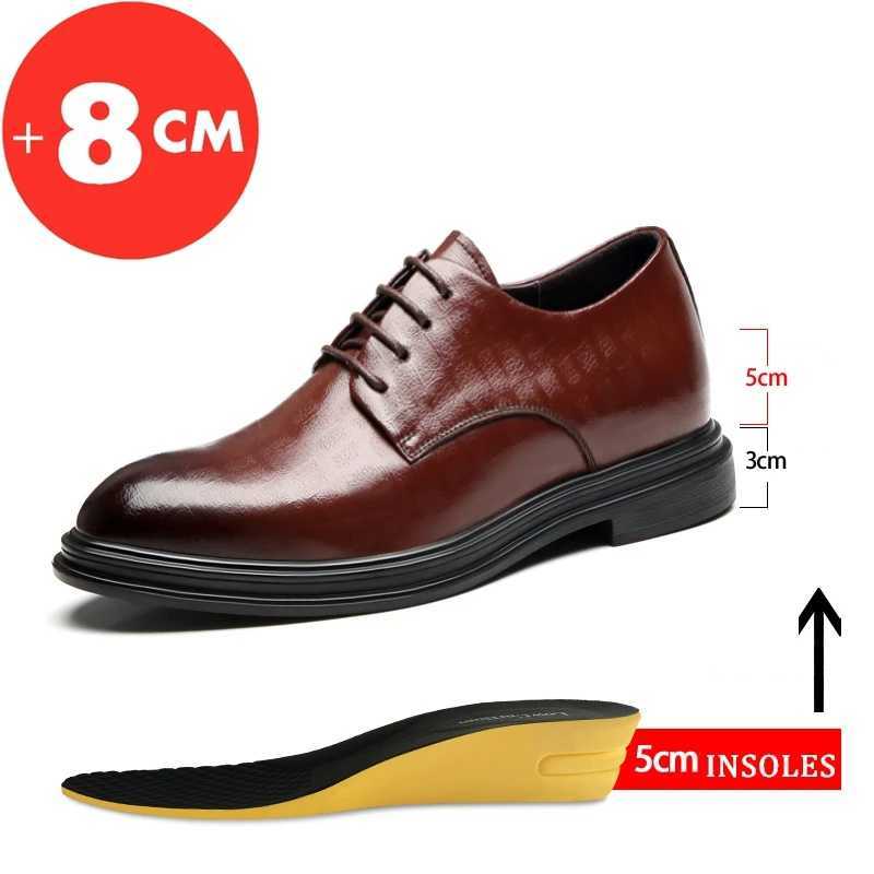 Elevator shoes mens dress shoes 3/6/8cm mens formal shoes winter/spring classic business luxury mens Oxford shoe set shoesXJ250319