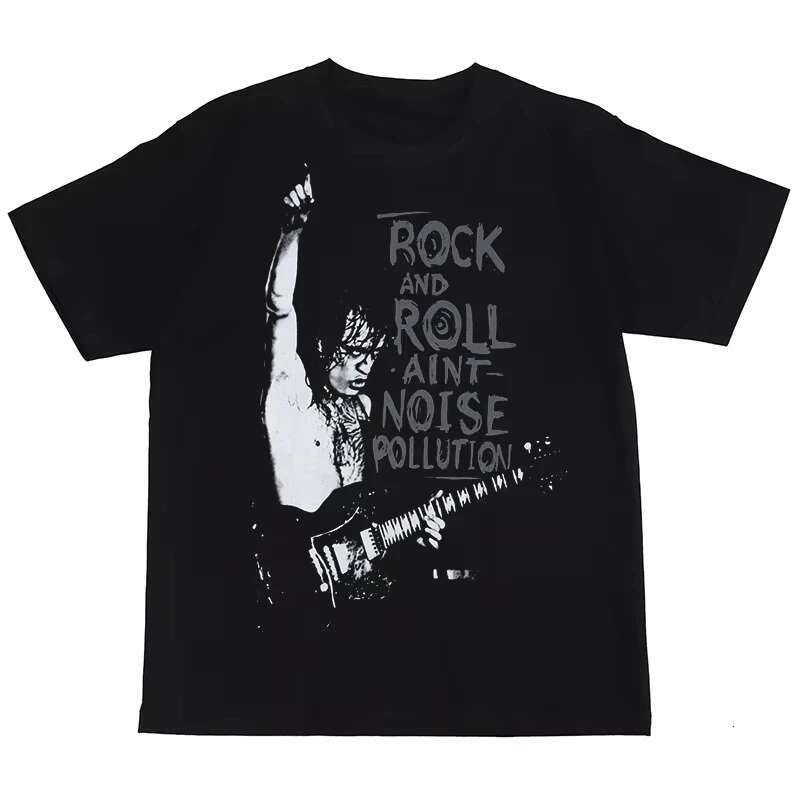 2025 Summer Fashion Trend New ACDC Rock Band American Street Hip-Hop Punk Nirvana Vintage Printed Cotton Short Sleeve T-Shirt