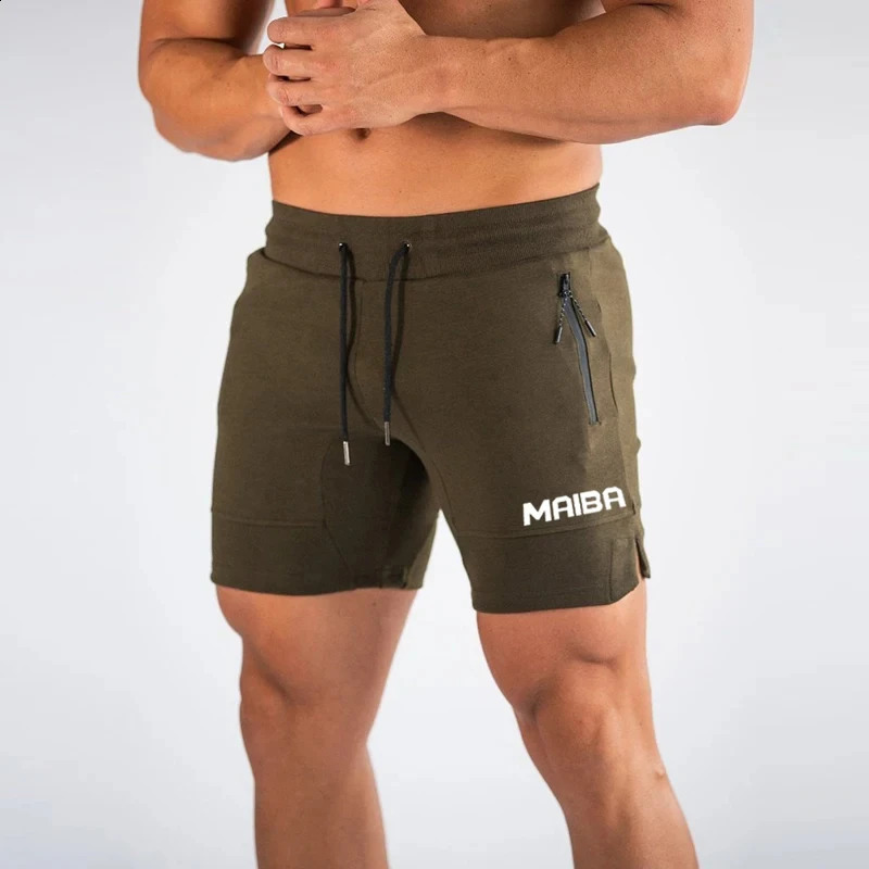 Summer running shorts quick drying breathable beach double zipper fitness mens training 250319