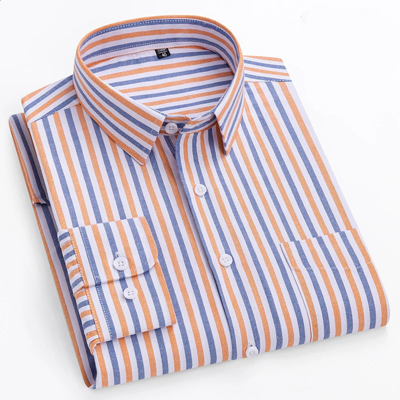 Large 11XL 10XL 9XL highquality pure cotton Oxford shirt suitable for mens long sleeved casual soft standard fit social 250317