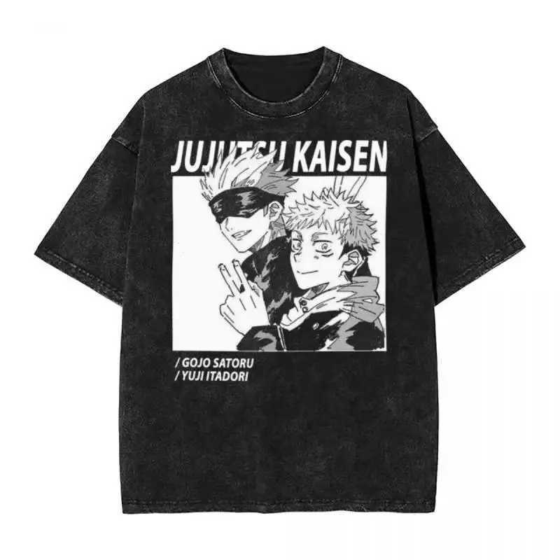 Harajuku Japanese Anime Street Clothing Graphic T-shirt Summer Short sleeved Cotton T-shirt Jujutsu Kaisen Printed Retro Washable T-shirtT250318