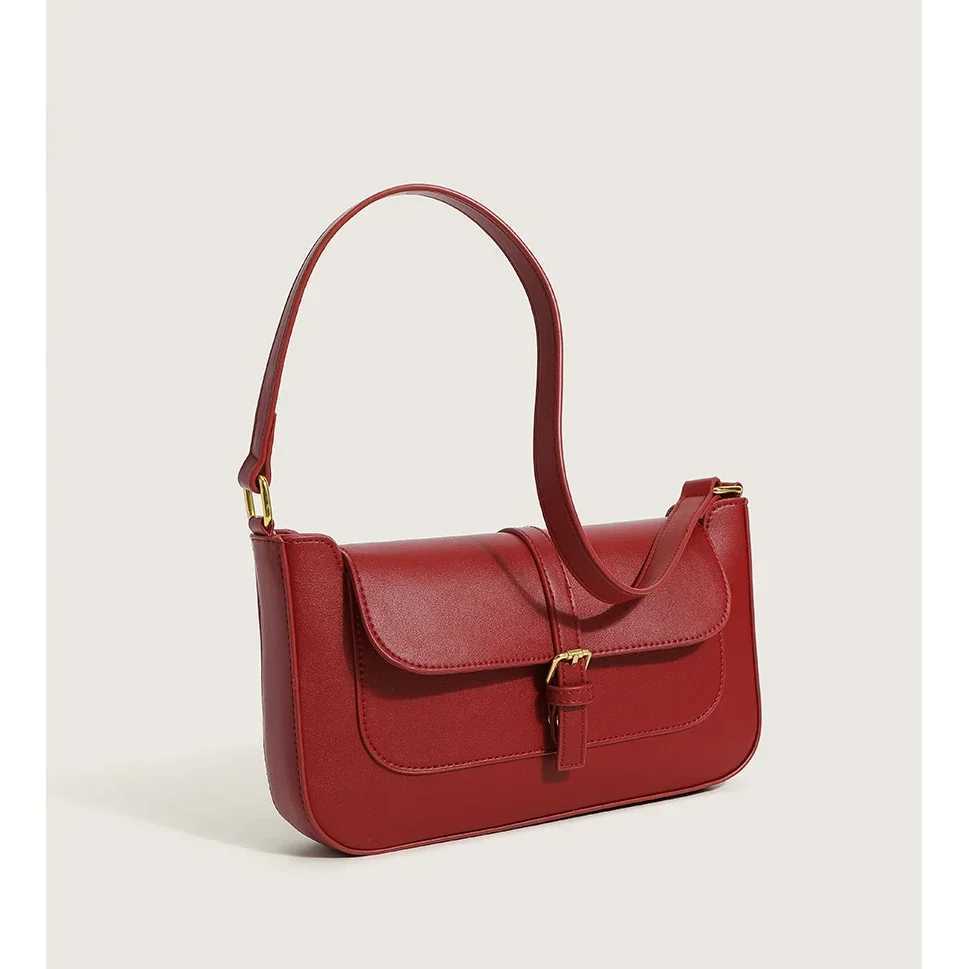 New Arrival Red Leather Shoulder Bags For Women Fashion Handbags For Women Designer Luxury Small Female Bags Ladies Purse T250318