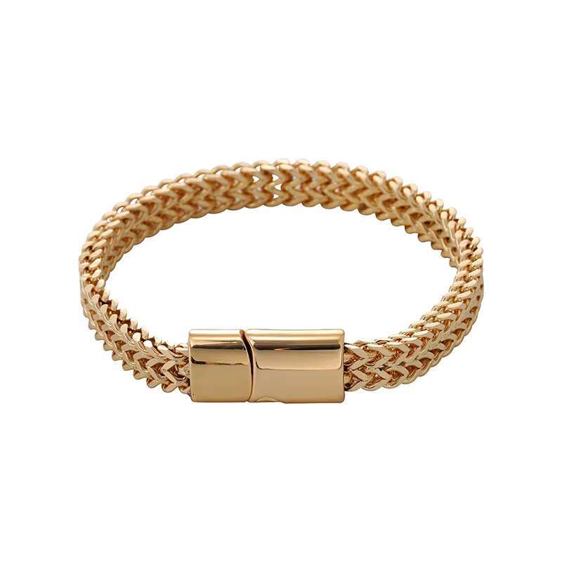 Fashionable jewelry stainless tennis chain men's punk hip-hop double-layer titanium steel bracelet