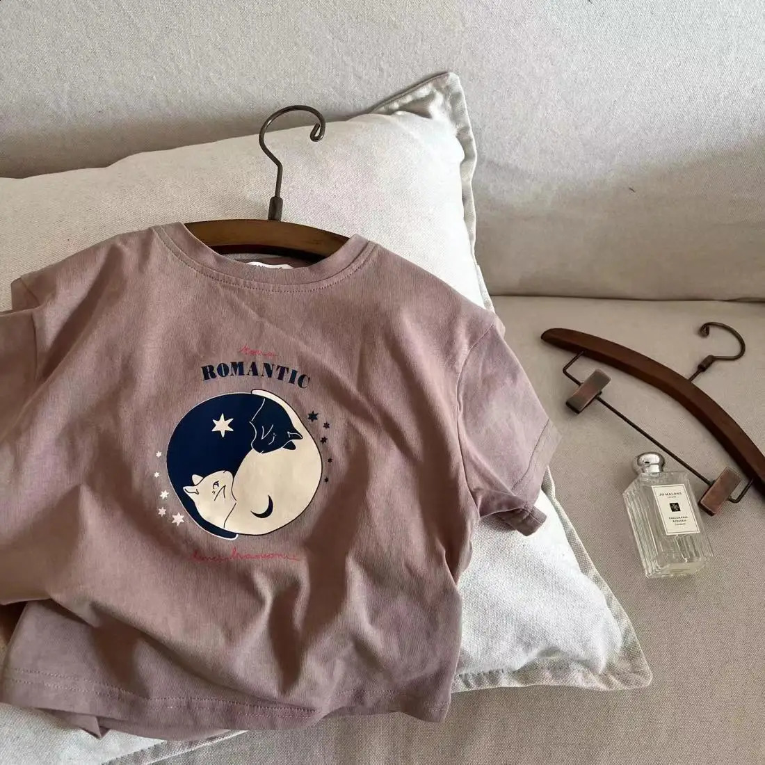 Child Pure Cotton Short Sleeve Tops Cartoon Print Pullover Shirt Kids Summer Fashion Casual Sports Loose Crew Neck Tees 250319