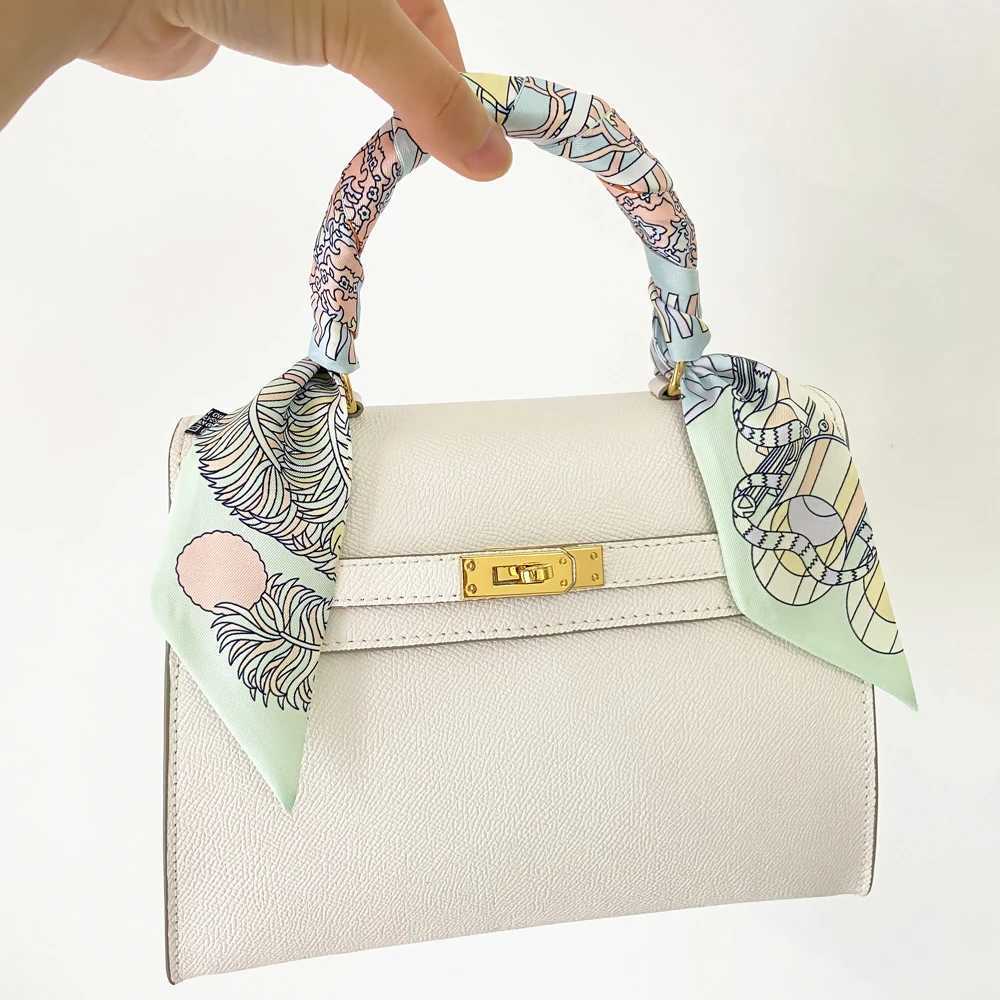Luxury Summer Fashion New Plant Flower Womens Decoration Twill Silk Scarf Narrowband Strap Bag Small Scarf X250319