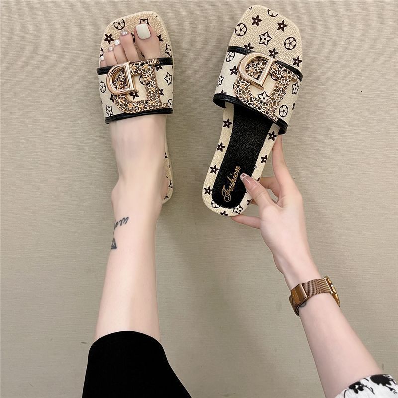 Free shipping designer slippers flat slides for womens sandals lady girl black fashion slipper outdoor shoes