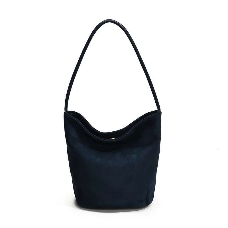 Women Faux Suede Bucket Slouchy Hobo Bags Large Capacity Designer Shoulder Purse Solid Color Hasp Closure Outdoor Travel Bag