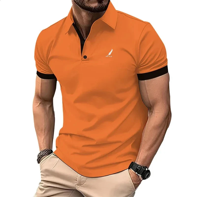 Mens Polo Shirt Summer Casual Short Sleeve Buttons Tops Street Sports Style Clothing Oversized Pullover Street Golf Wear 250319