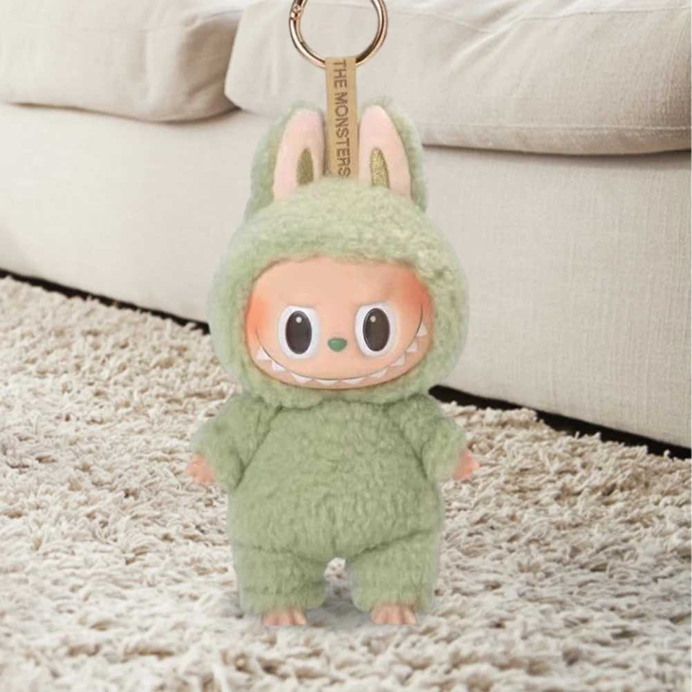 Monster Labubu Sitting down Party Series Heartbeat Macaron Doll Kawai Guessing Bag Model Bag Keychain Series DecorationT250318