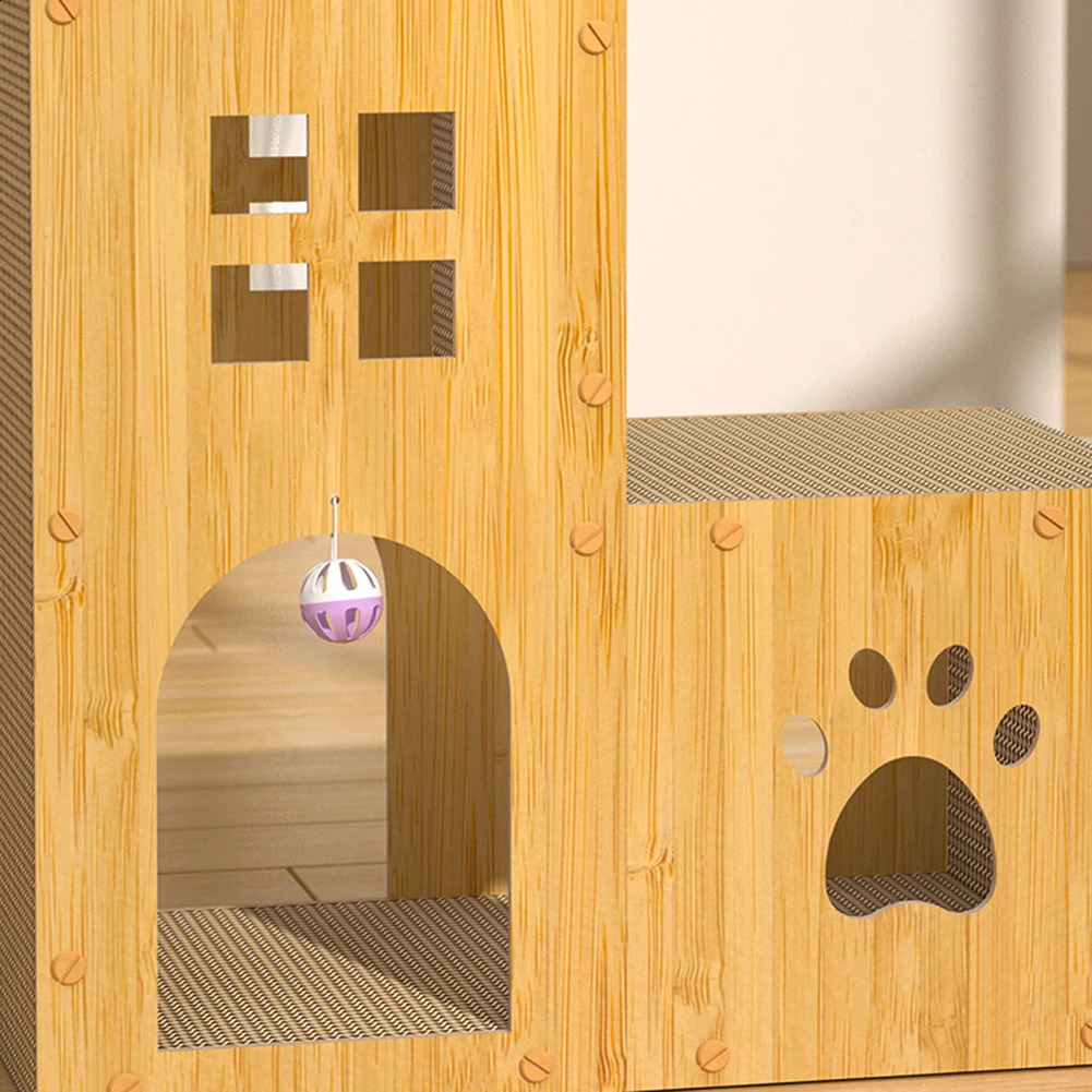Indoor cat scratching house interesting large cardboard for self entertainment 250312