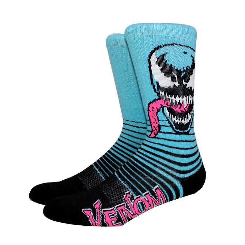 5 pairs of new anime mens long socks novel knee high couple role-playing socks personality hip-hop Harajuku women funny socks X250319