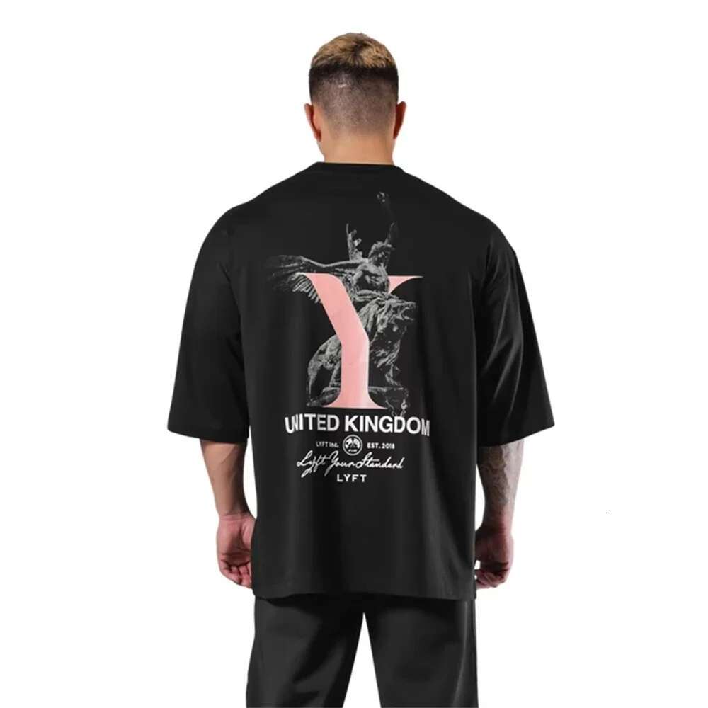 Lyft 2025Zomer Sport T-Shirts Mannen Outdoor Fiess Training Mode Trend Katoen Elastische Hardloop Gym T-Shirt Metkorte