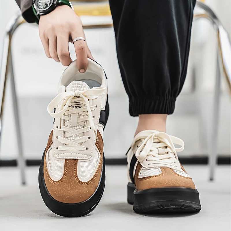 2025 Womens Sneakers ManandWen Breathable Pigskin Mixed- Lace-up Style Round Toe Ladies Shoes Handmade Y250318