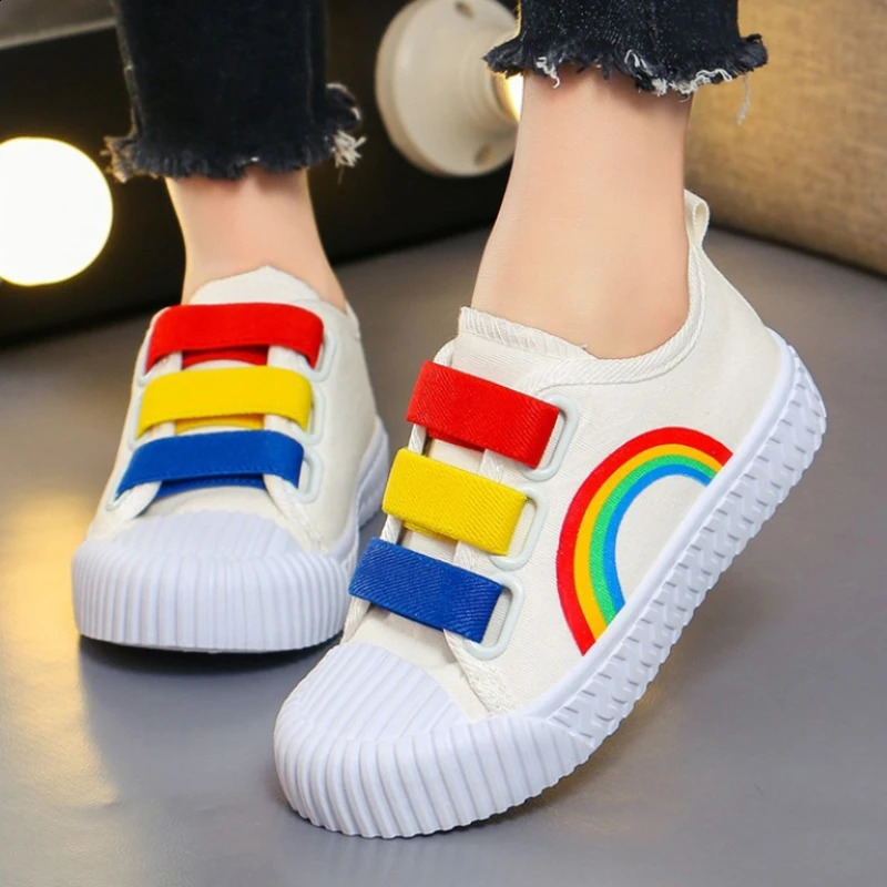 Boys and Girls Canvas Fashion Hook Childrens Casual Shoes Soft Bottom Toddler Walking Shoes Anti-slip School Shoes 250319