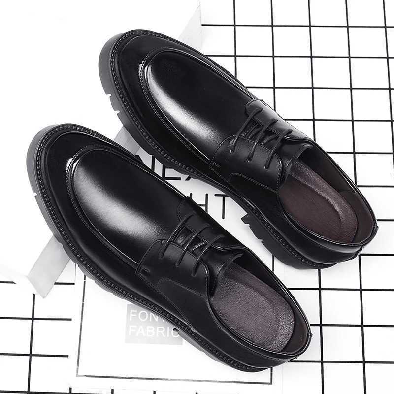 8-10cm high gain mens shoes for summer and autumn mens shoes lined with mens hollow business dresses mens elevator leather shoesXJ250319