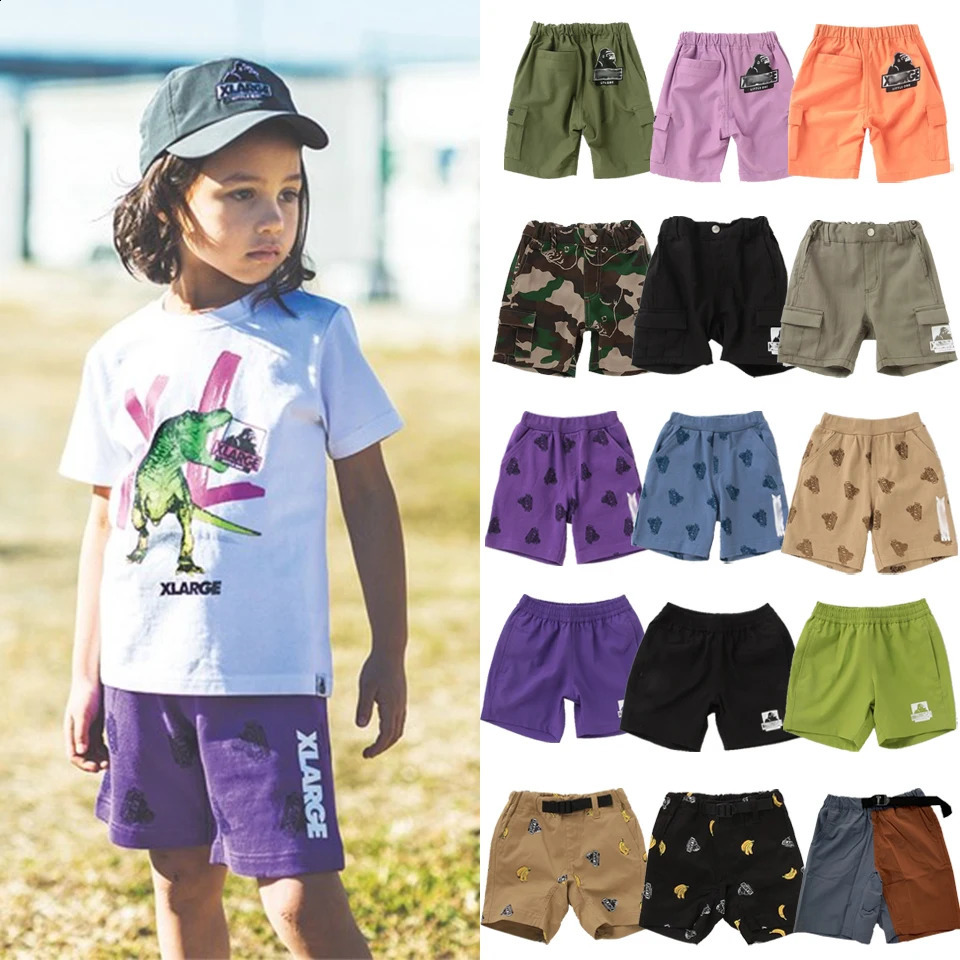 Summer Japanese Boys Girls Cartoon Gorilla Shorts Kids Streetwear Pants Children Cotton Printing Shorts Fashion Clothes 250319