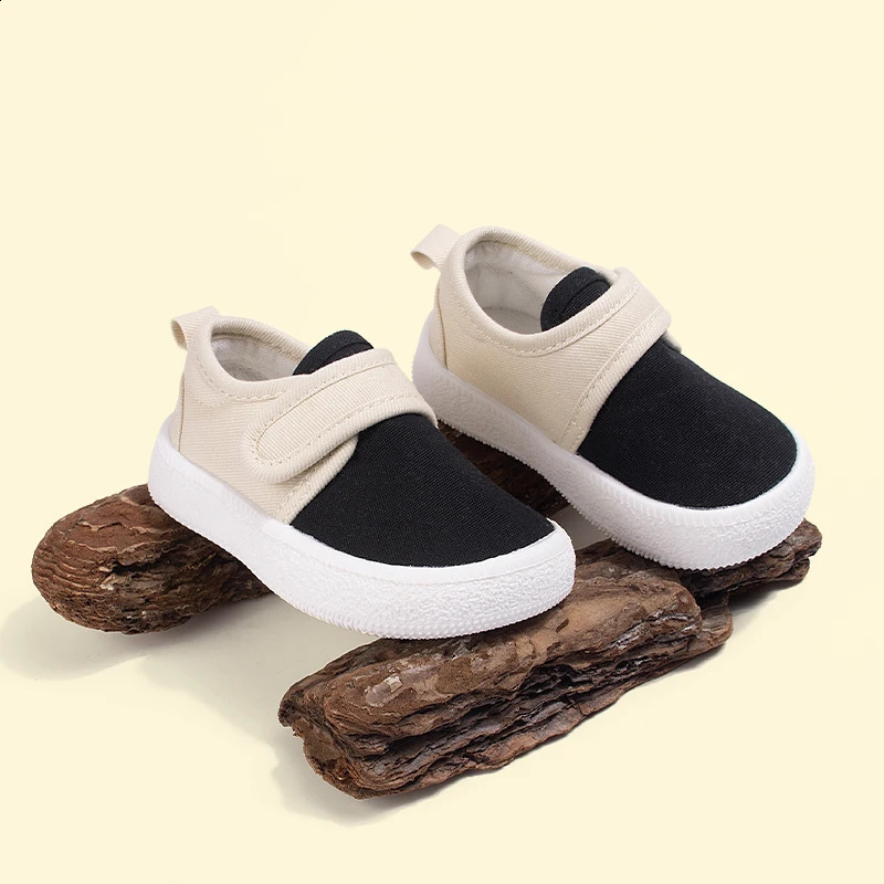 EDUBA 2025 Spring Kids Canvas Sneakers | Color Block Unisex Toddler Shoes Soft Thick Sole Eco-Friendly Breathable EW5S82 250319