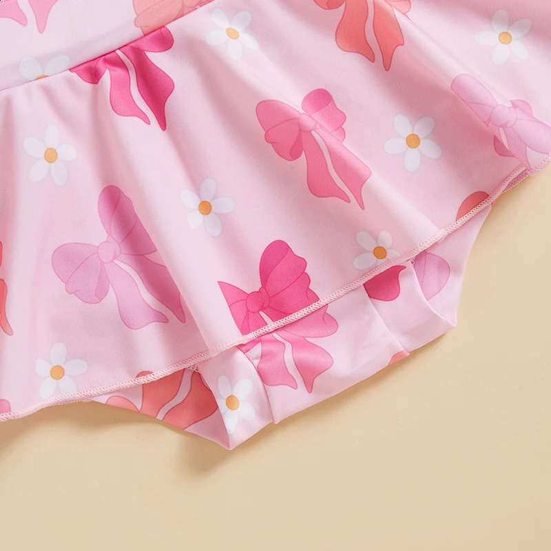 Toddler Girls Two Piece Swimsuit One Shoulder Tank Top Bottoms Bikini Set Summer Beach Bathing Suit Swimwear 250319