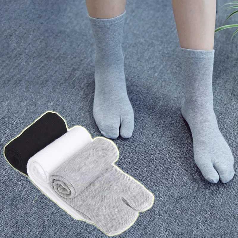 1/3 pair of Japanese style Tabi Toe socks cotton mens bamboo fiber deodorant breathable detachable kimono flip cover two fingers X250319