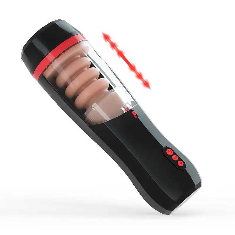 HESEKS Lifelike Automatic Sucking Male Masturbation Cup Inner Telescopic Vibrator Male Masturb Vaginas For Men Sex ToyXJ250319
