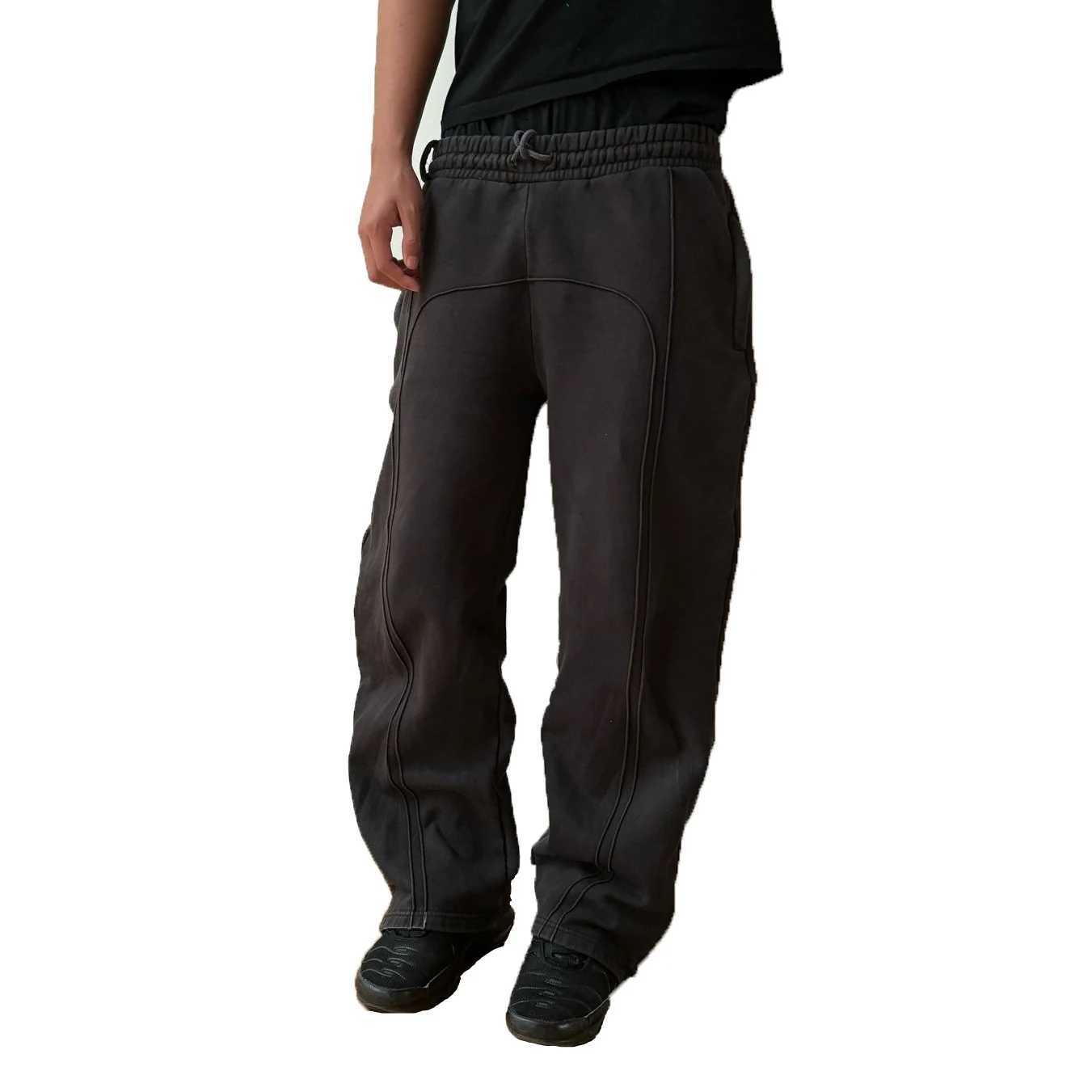 Men Y2K Baggy Pants 2025 High Street Trendy Straight Casual Loose Pants Harajuku Retro Harajuku Splicing Oversized Sweatpants X250319