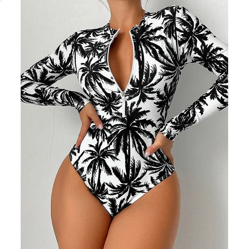 Women Summer Printed Swimsuit Fashion High Waist Pure Cotton Sexy Tight Conservative 250319