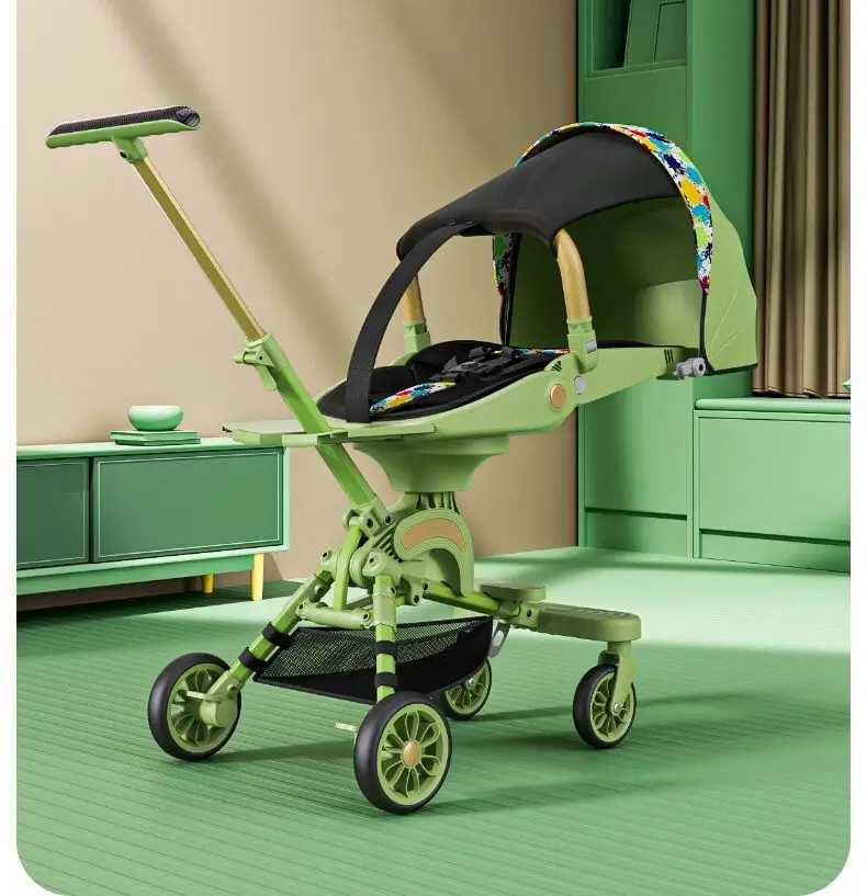 Baby strollers can be used for lying down and sitting with high view lights for 0-3 years old and foldable two-way baby strollers for carrying travel 