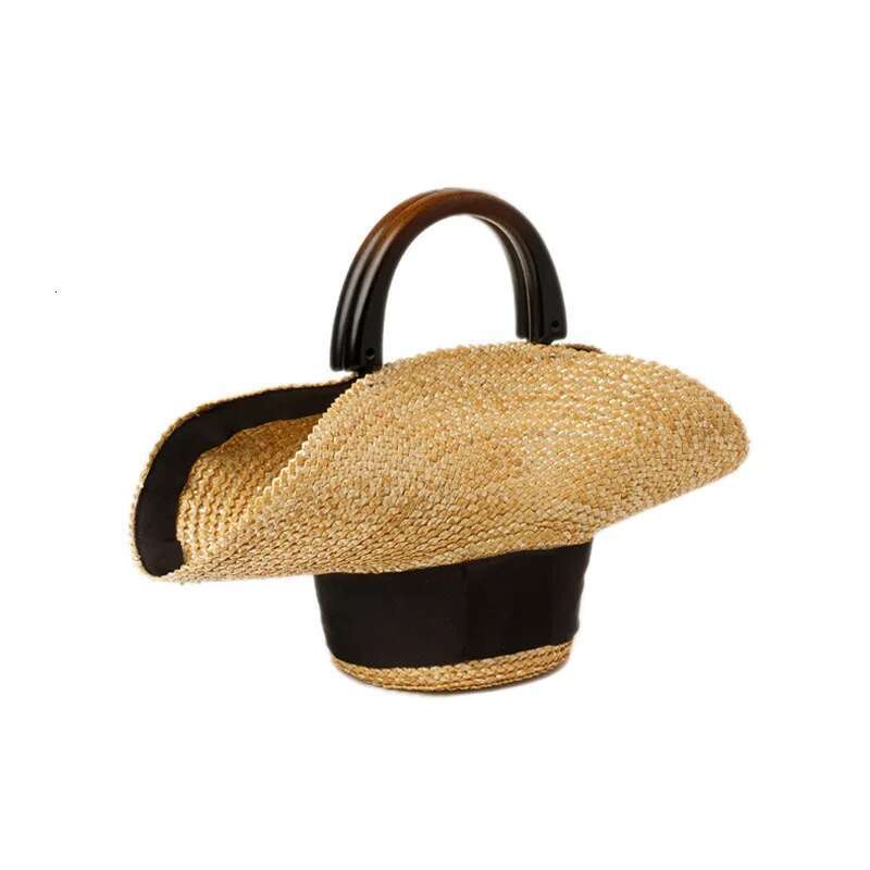 New Style Retro Webbing Decorated Wheat Straw Bag Travel Beach Handbag
