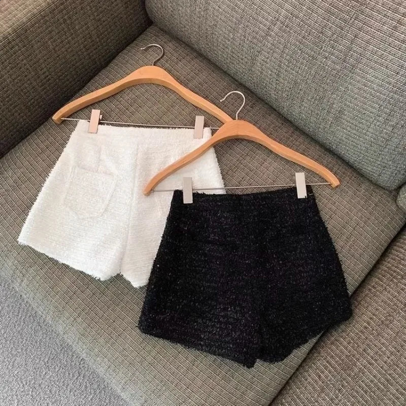 sweet Shorts Women Sexy Skinny Y2k Clothes High Waist European Streetwear Fashion Trouser Cool Thick Button-Fly Wide Leg 250319