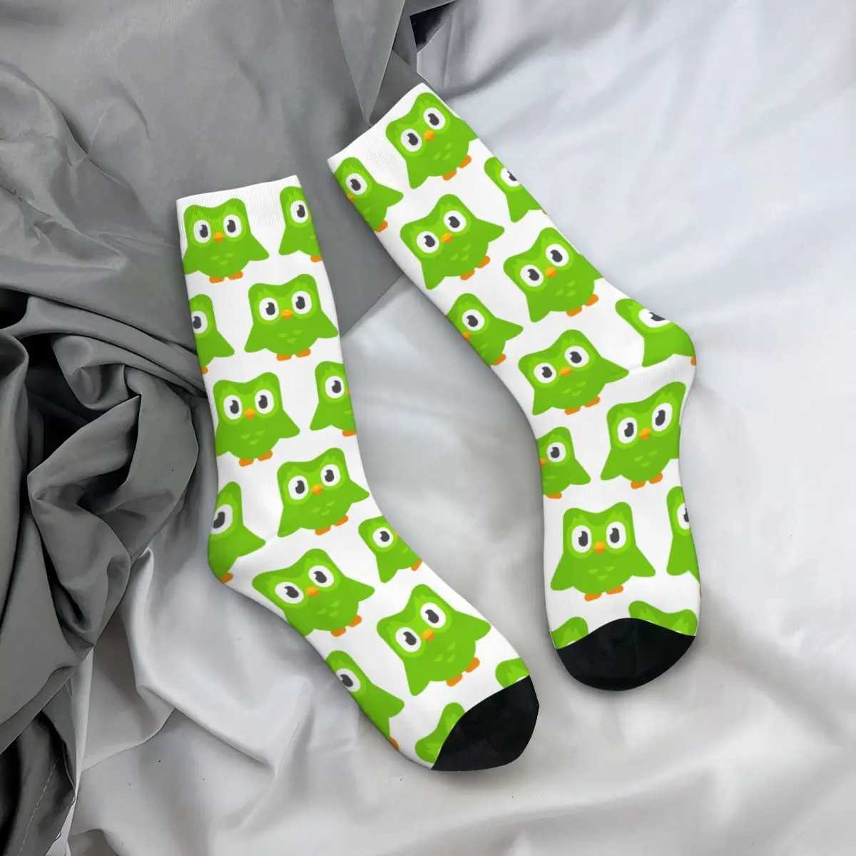 Duolingo Owl Duo Socks Harajuku Super Soft Socks Four Seasons Long Socks Mens Gift Accessories X250319