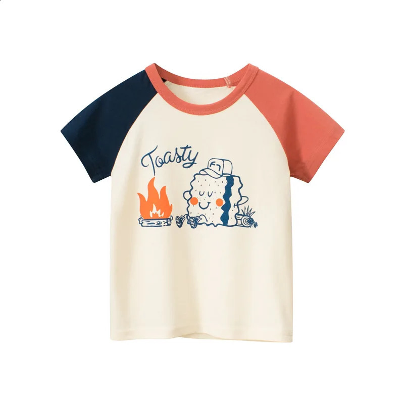 Summer Childrens Short sleeved Graphic Tshirt Cartoon Printing Boys Top 28 Year Old Baby 250319