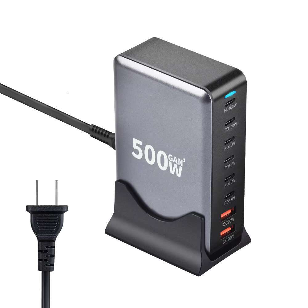 500W Super Fast Charging 6C2A Multiport Station Laptop Apple for iPhone Type C PD 100W Power Charger Adapter