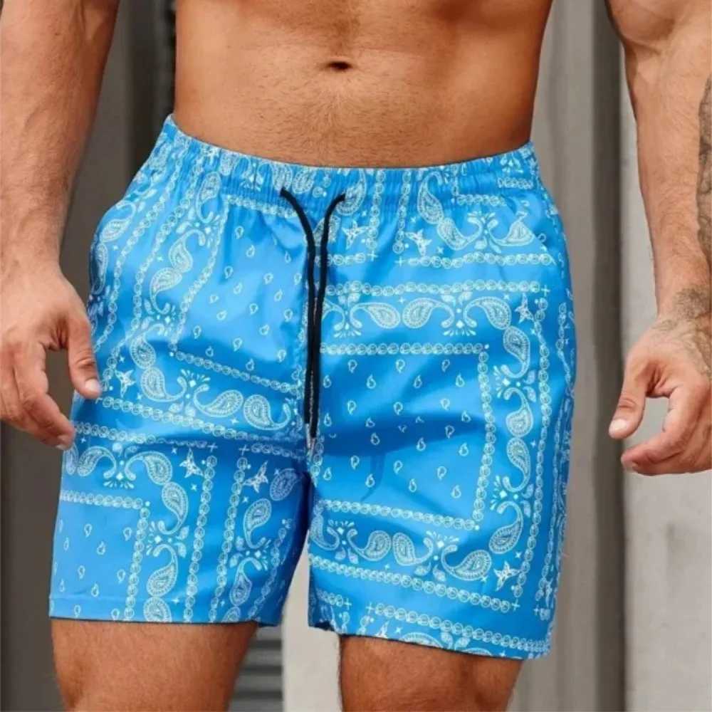 Summer Men Board Shorts Vintage Paisley Quick Drying Sport Casual Hawaii Male Beach Short Pants Trunks Man Ice Shorts Swimsuit W250319