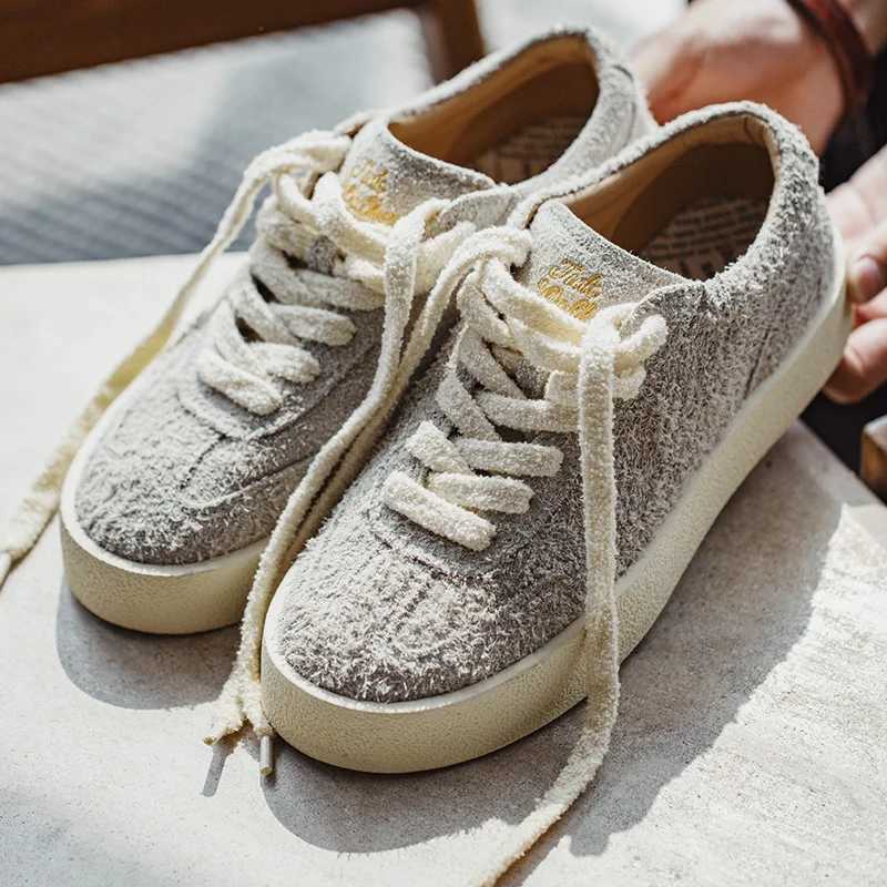 Madens New Vintage Genuine Leather Height-increasing German Trainer Shoes Thick Soles Lace-up Mens Shoes Casual Sneakers Y250318