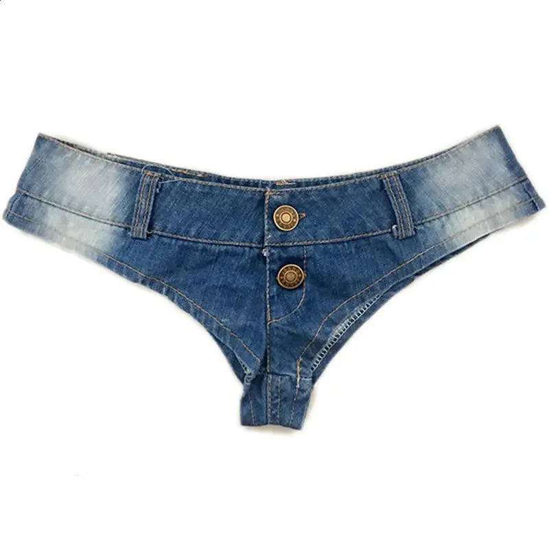 Women Beach Denim Thong Shorts Young Girls Sexy Nightclub Mini Short Jeans Ladies Disco Pole Dance pants Micro Mini Shorts 250319