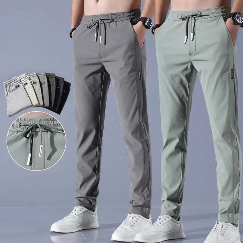 Mens Trousers Casual Solid Breathable Slim Straight Pants Male Joggers Thin Quick Dry Sweatpants Sports Pants Hiking Pants Men X250319