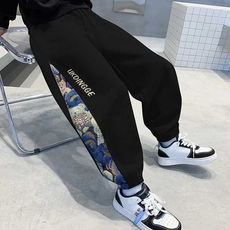 Autumn New Boys Casual Pants American Childrens Trend Pants Boys Sports Pants Childrens Hip hop Sports Trousers 120-170T250318