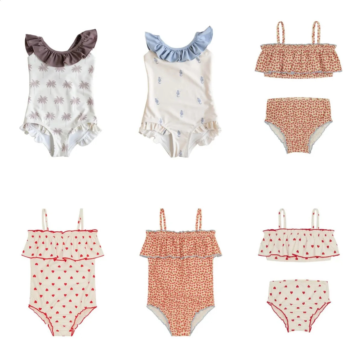 Toddler Kids Girls Lace One-piece Swimsuit Summer Baby Girls Princess Cute Swimsuit Swimwear 250319