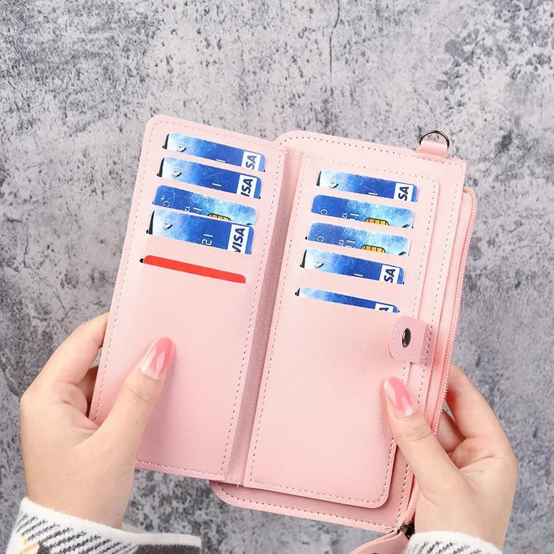 Fashion Women Wallets Simple Zipper Purses Black White Gray Red Long Section Clutch Wallet Soft PU Leather Money Bag 250318