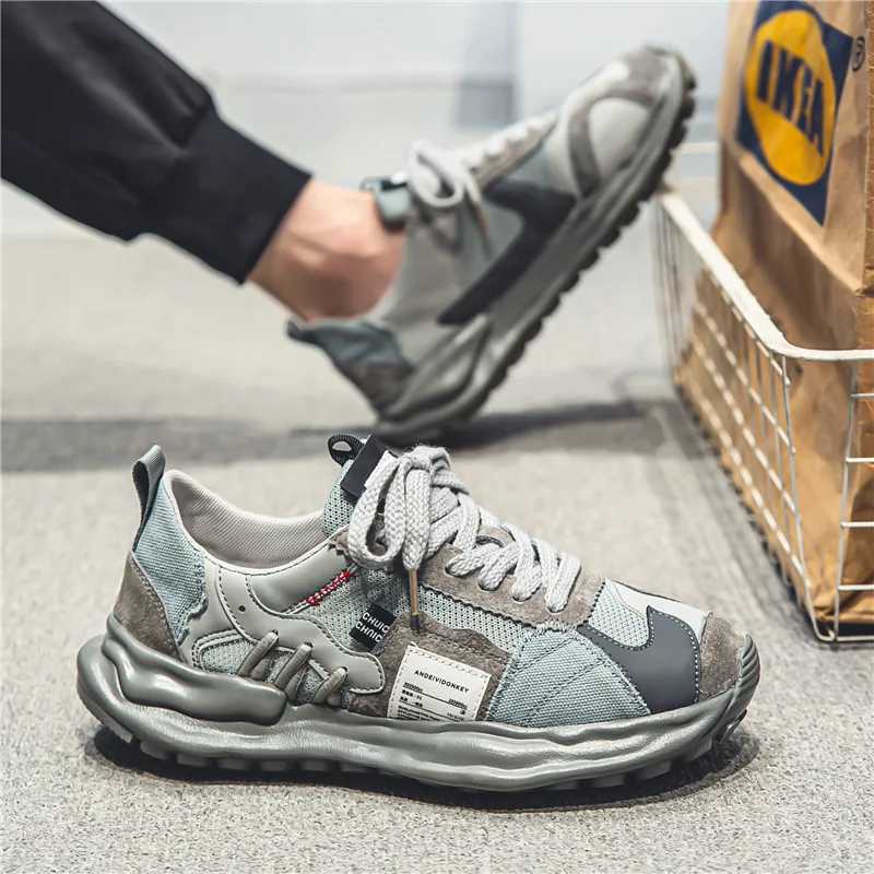 Mens Shoes Breathable Sneakers Fashion Comfortable Casual Shoes Outdoor Running Shoes Mesh Lace Up Male Flats Tenis Masculino Z250319