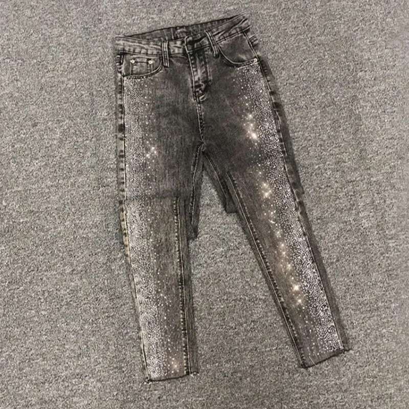 2025 New Spring and Autumn Designer Women's Retro Black High Waist Jeans Women's Ankle Blue Cowboy Pants Street Wear Pants5
