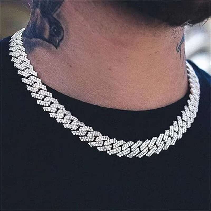 Hip hop chilled jewelry men's cubic zirconia Cuban chain