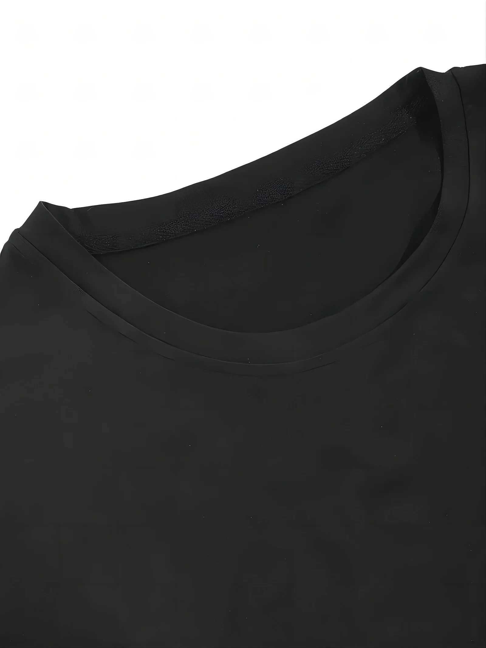 Mens solid color hanging shoulder T-shirt with embossed lettersT250318